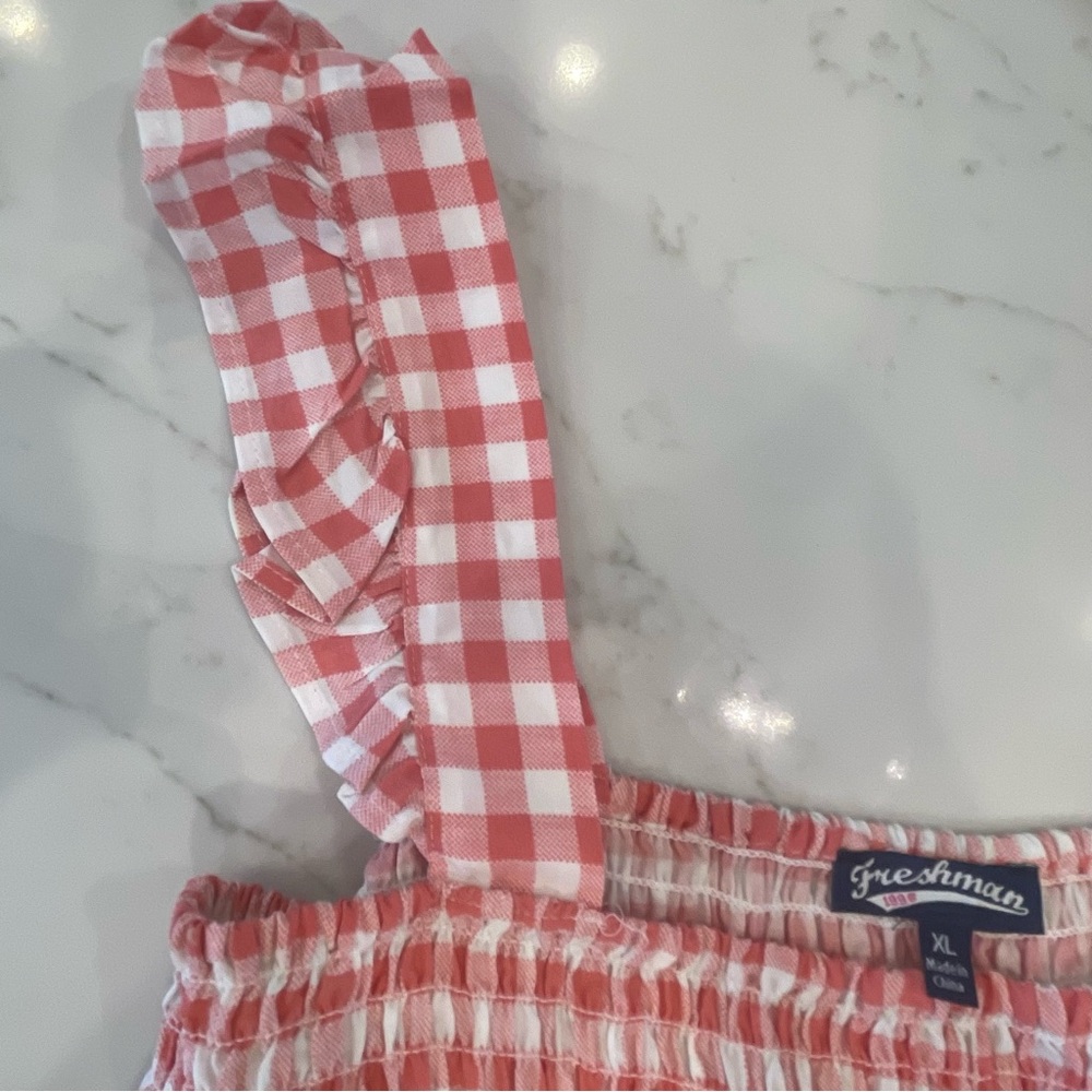 Women’s Light Red & White Gingham Top - Picture 4 of 12